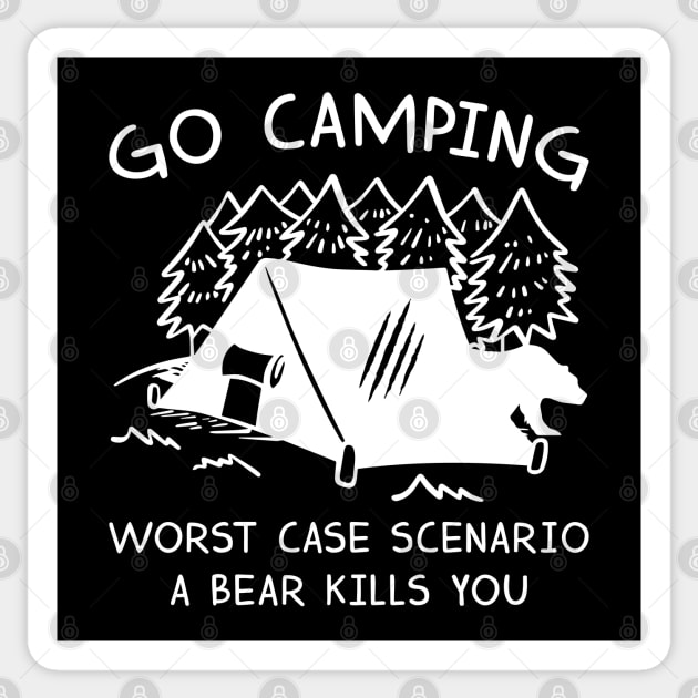 Go Camping Bear Sticker by LuckyFoxDesigns